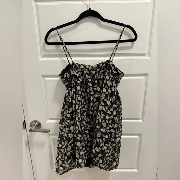 Zara Floral Metallic Printed Romper - Size Small - Picture 7 of 7